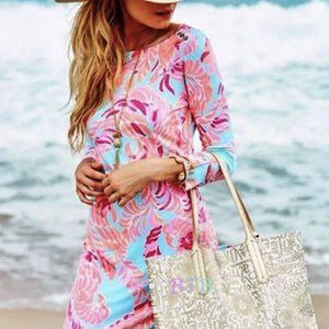 Lilly Pulitzer Upf Sophie Love Bird Small Short Dress pink dress size XS